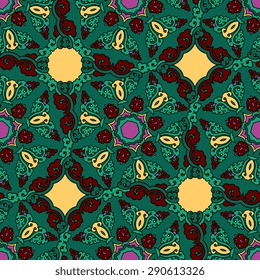 Seamless pattern ethnic style. Vintage decorative texture. Indian, arabic motive.