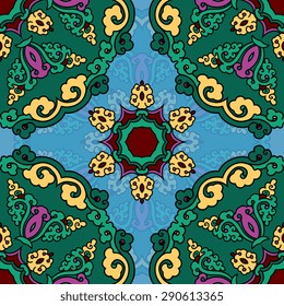 Seamless pattern ethnic style. Vintage decorative texture. Indian, arabic motive.