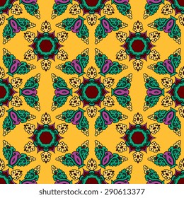 Seamless pattern ethnic style. Vintage decorative texture. Indian, arabic motive.