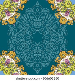 Seamless pattern ethnic style. Vintage decorative texture. Indian, arabic motive.
