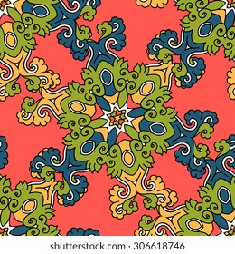 Seamless pattern ethnic style. Vintage decorative texture. Indian, arabic motive.