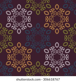 Seamless pattern ethnic style. Vintage decorative texture. Indian, arabic motive.