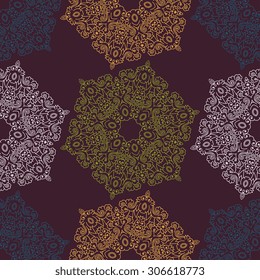 Seamless pattern ethnic style. Vintage decorative texture. Indian, arabic motive.