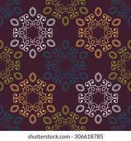 Seamless pattern ethnic style. Vintage decorative texture. Indian, arabic motive.