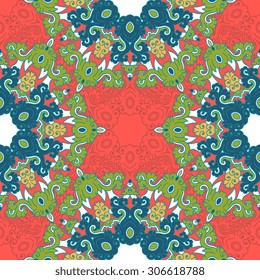 Seamless pattern ethnic style. Vintage decorative texture. Indian, arabic motive.