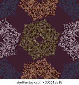 Seamless pattern ethnic style. Vintage decorative texture. Indian, arabic motive.