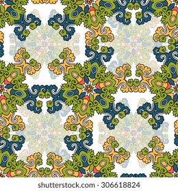Seamless pattern ethnic style. Vintage decorative texture. Indian, arabic motive.