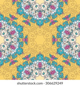 Seamless pattern ethnic style. Vintage decorative texture. Indian, arabic motive.