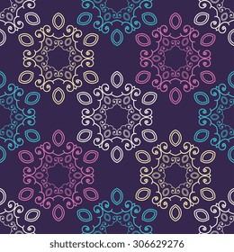 Seamless pattern ethnic style. Vintage decorative texture. Indian, arabic motive.