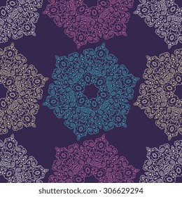 Seamless pattern ethnic style. Vintage decorative texture. Indian, arabic motive.