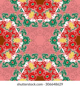 Seamless pattern ethnic style. Vintage decorative texture. Indian, arabic motive.