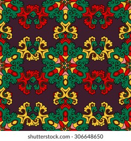 Seamless pattern ethnic style. Vintage decorative texture. Indian, arabic motive.