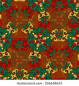 Seamless pattern ethnic style. Vintage decorative texture. Indian, arabic motive.