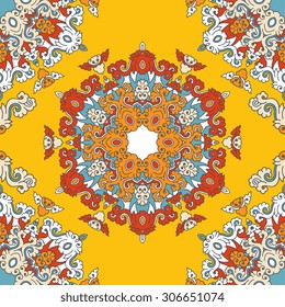 Seamless pattern ethnic style. Vintage decorative texture. Indian, arabic motive.