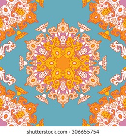 Seamless pattern ethnic style. Vintage decorative texture. Indian, arabic motive.