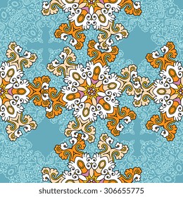 Seamless pattern ethnic style. Vintage decorative texture. Indian, arabic motive.