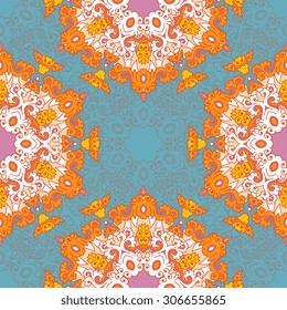 Seamless pattern ethnic style. Vintage decorative texture. Indian, arabic motive.