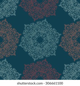 Seamless pattern ethnic style. Vintage decorative texture. Indian, arabic motive.