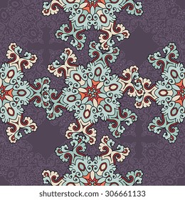 Seamless pattern ethnic style. Vintage decorative texture. Indian, arabic motive.