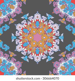 Seamless pattern ethnic style. Vintage decorative texture. Indian, arabic motive.