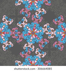 Seamless pattern ethnic style. Vintage decorative texture. Indian, arabic motive.