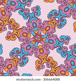 Seamless pattern ethnic style. Vintage decorative texture. Indian, arabic motive.