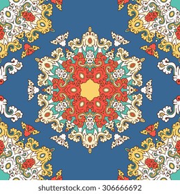 Seamless pattern ethnic style. Vintage decorative texture. Indian, arabic motive.
