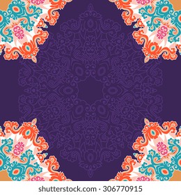 Seamless pattern ethnic style. Vintage decorative texture. Indian, arabic motive.