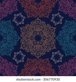 Seamless pattern ethnic style. Vintage decorative texture. Indian, arabic motive.