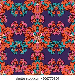 Seamless pattern ethnic style. Vintage decorative texture. Indian, arabic motive.