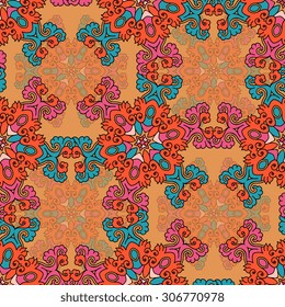 Seamless pattern ethnic style. Vintage decorative texture. Indian, arabic motive.