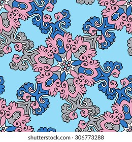 Seamless pattern ethnic style. Vintage decorative texture. Indian, arabic motive.