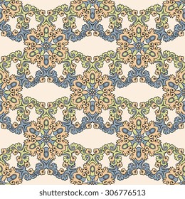 Seamless pattern ethnic style. Vintage decorative texture. Indian, arabic motive.