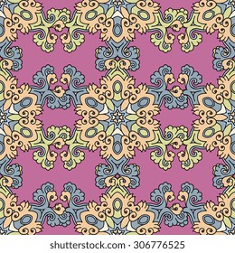 Seamless pattern ethnic style. Vintage decorative texture. Indian, arabic motive.