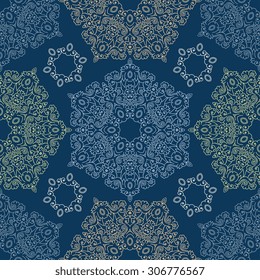 Seamless pattern ethnic style. Vintage decorative texture. Indian, arabic motive.