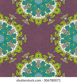 Seamless pattern ethnic style. Vintage decorative texture. Indian, arabic motive.