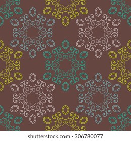 Seamless pattern ethnic style. Vintage decorative texture. Indian, arabic motive.