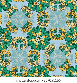 Seamless pattern ethnic style. Vintage decorative texture. Indian, arabic motive.