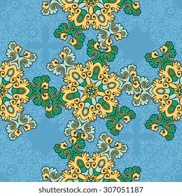 Seamless pattern ethnic style. Vintage decorative texture. Indian, arabic motive.