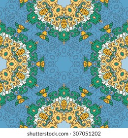 Seamless pattern ethnic style. Vintage decorative texture. Indian, arabic motive.