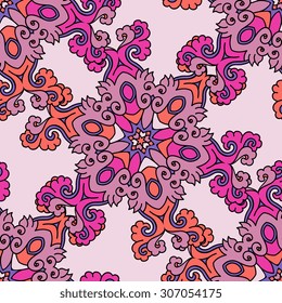 Seamless pattern ethnic style. Vintage decorative texture. Indian, arabic motive.
