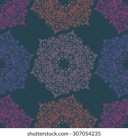 Seamless pattern ethnic style. Vintage decorative texture. Indian, arabic motive.