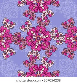 Seamless pattern ethnic style. Vintage decorative texture. Indian, arabic motive.