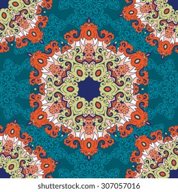 Seamless pattern ethnic style. Vintage decorative texture. Indian, arabic motive.