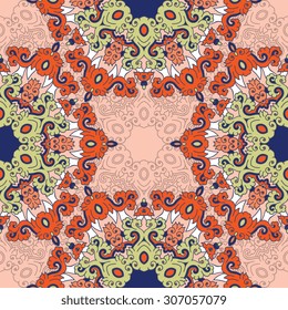 Seamless pattern ethnic style. Vintage decorative texture. Indian, arabic motive.