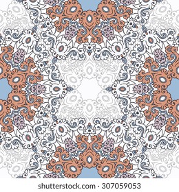 Seamless pattern ethnic style. Vintage decorative texture. Indian, arabic motive.