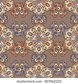 Seamless pattern ethnic style. Vintage decorative texture. Indian, arabic motive.