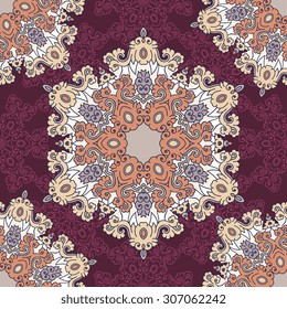 Seamless pattern ethnic style. Vintage decorative texture. Indian, arabic motive.