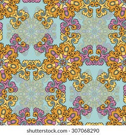Seamless pattern ethnic style. Vintage decorative texture. Indian, arabic motive.