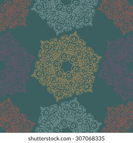 Seamless pattern ethnic style. Vintage decorative texture. Indian, arabic motive.